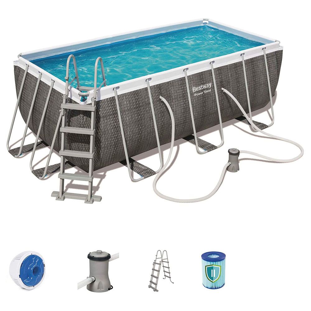 Bestway - Power Steel Rectangular Outground Pool - Grey