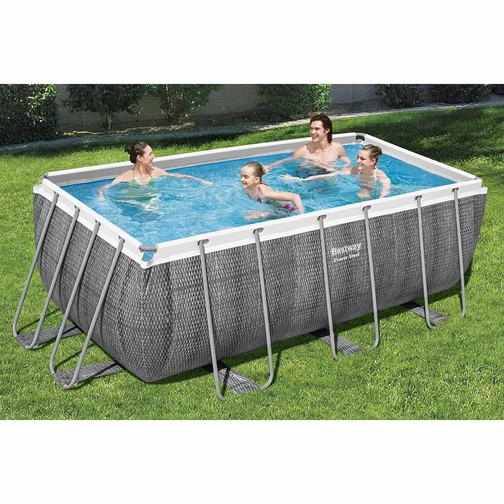 Bestway - Power Steel Rectangular Outground Pool - Grey