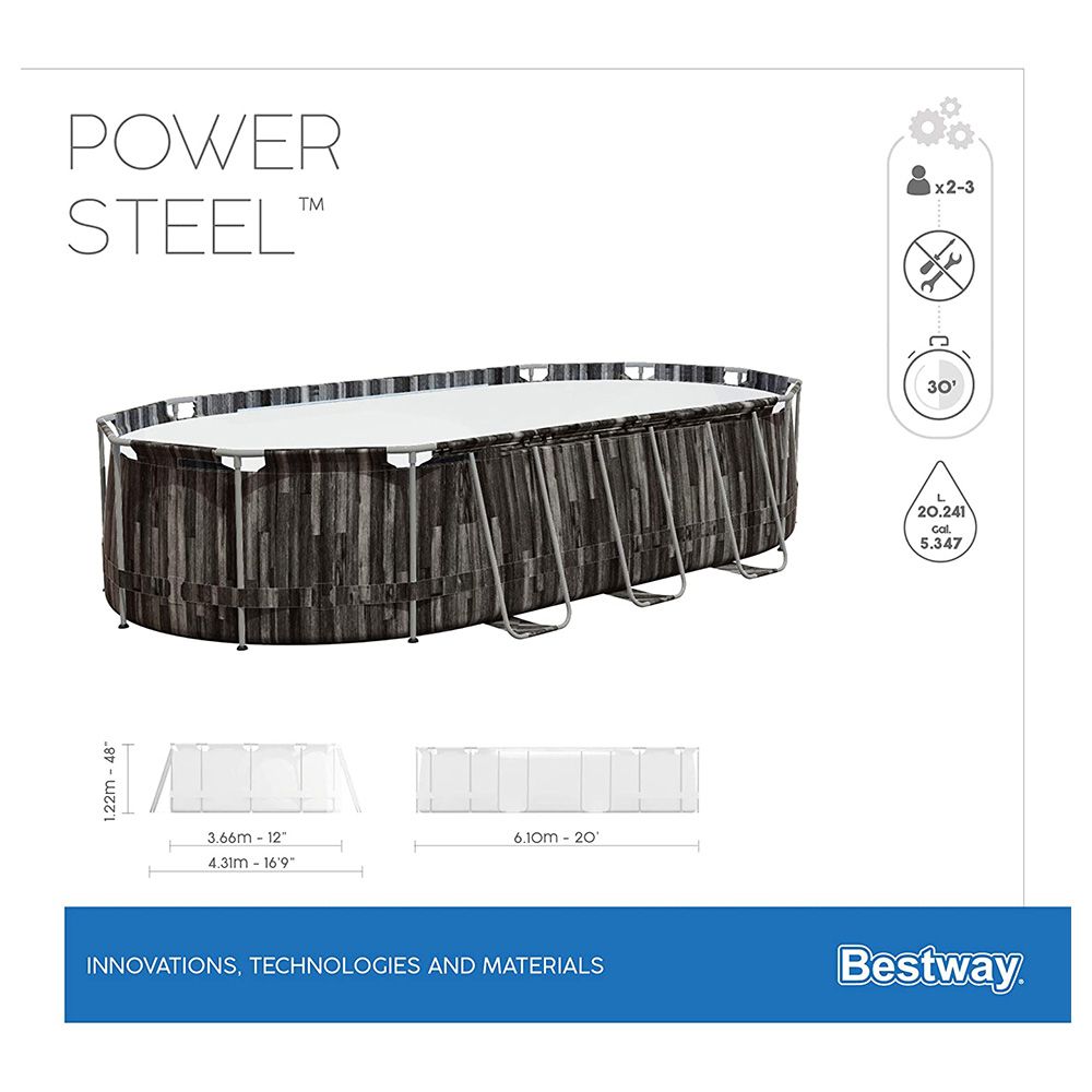 Bestway - Pool Set Power Steel Oval W/ Filter 610x366x122cm