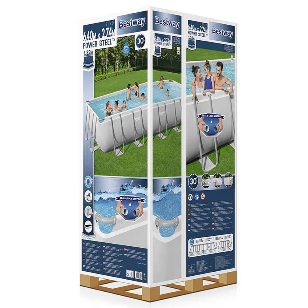 Bestway - Power Steel Rectangular Above Ground Pool - White