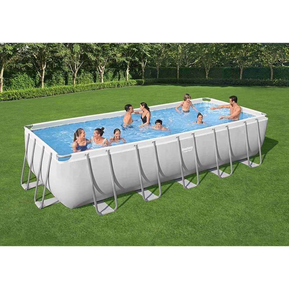 Bestway - Power Steel Rectangular Above Ground Pool - White