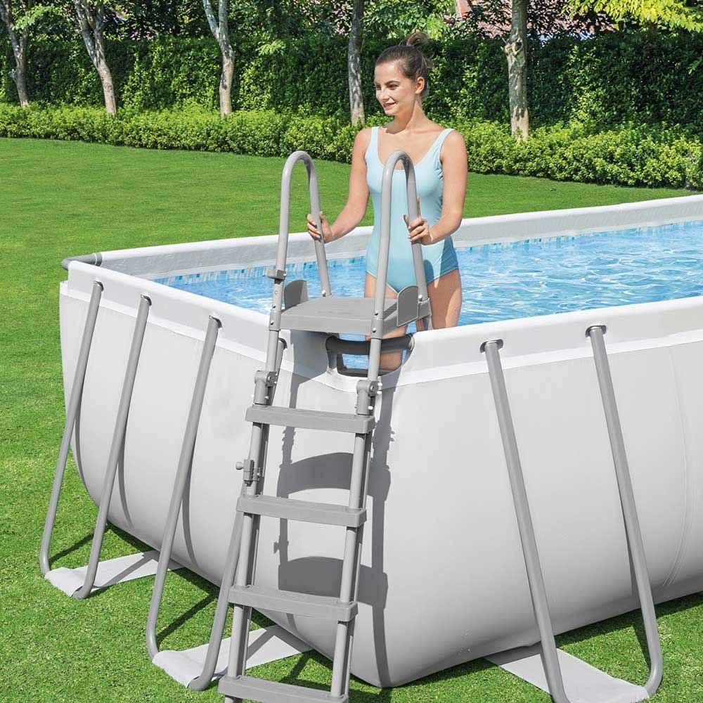 Bestway - Power Steel Rectangular Above Ground Pool - White