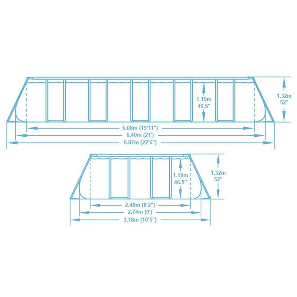 Bestway - Power Steel Rectangular Above Ground Pool - White