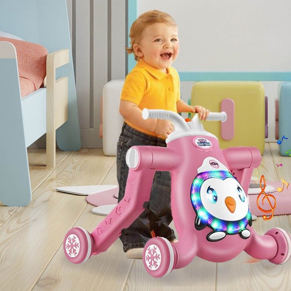 Megastar 3-In-1 Multifunction Penguin Baby Walker - Pink