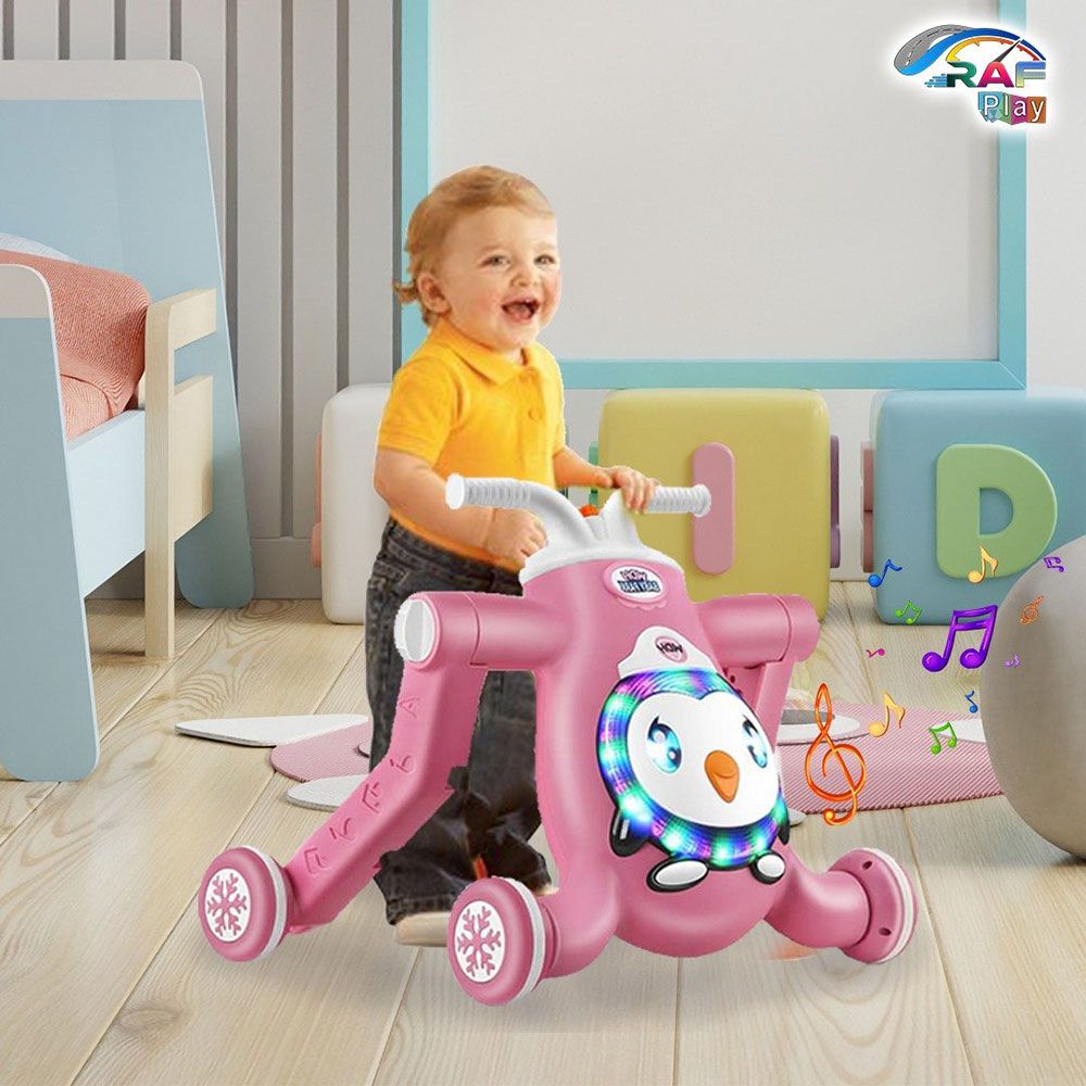 Megastar 3-In-1 Multifunction Penguin Baby Walker - Pink