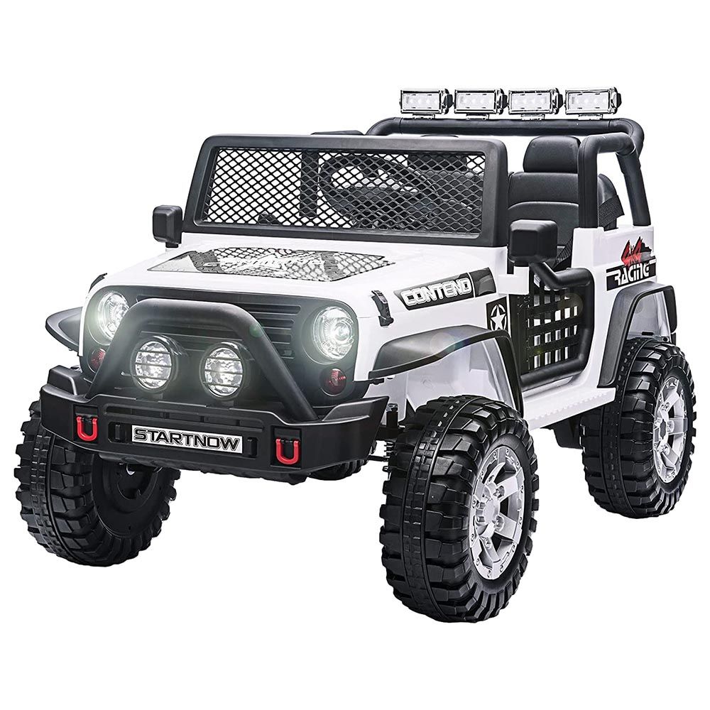 Megastar - 12V Electric Toy Jeep - White