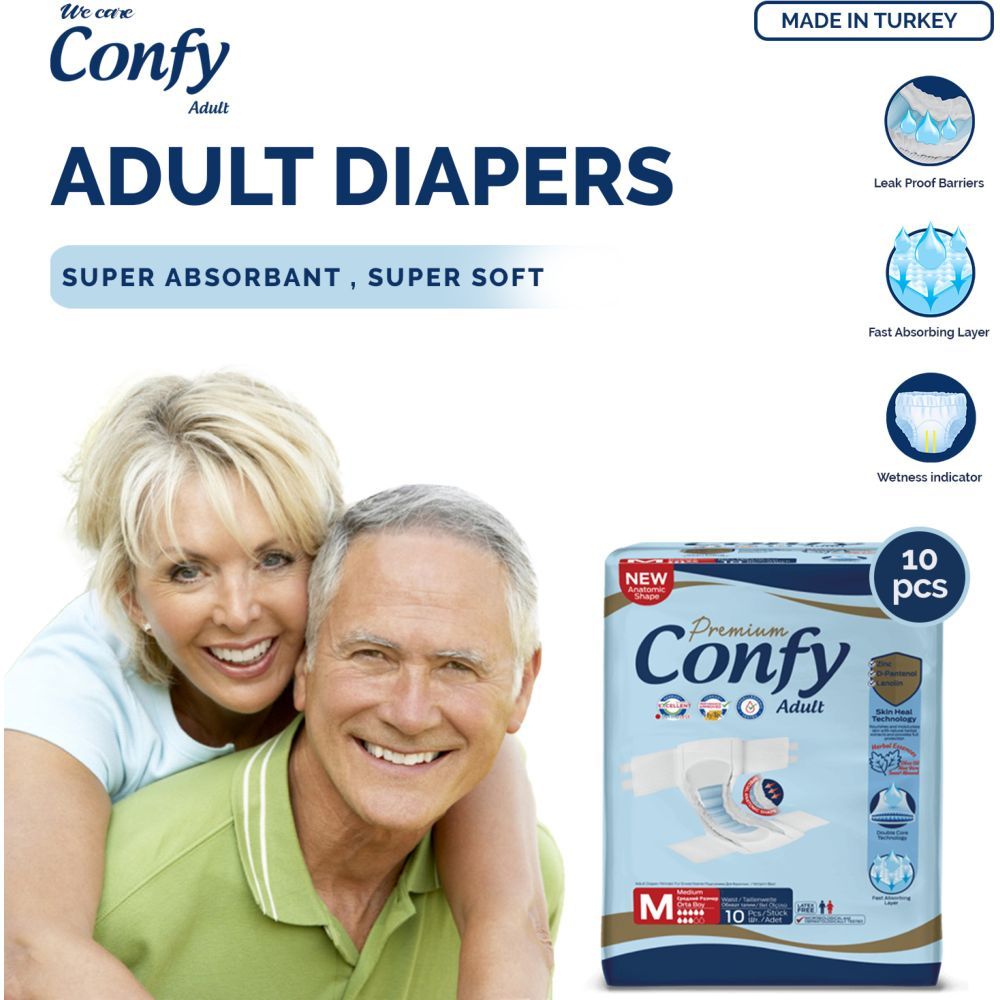 Confy - Premium Adult Diapers - Medium Standard 10pcs