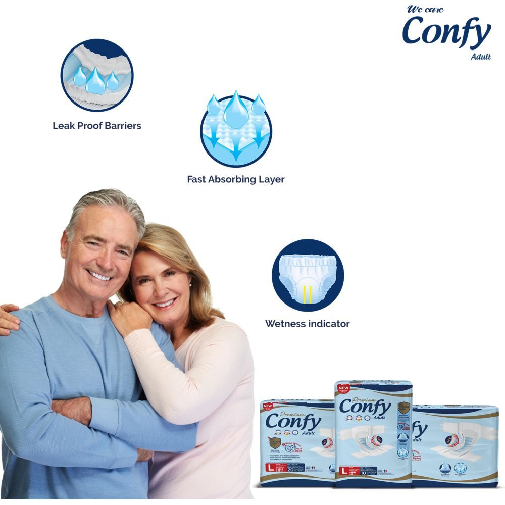 Confy - Premium Adult Daipers - Extra Large Standard 10pcs