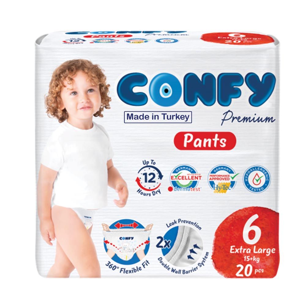 Confy - Premium Diaper Pants - Extra Large Eco Pack Size 6 - 16+kg - 20 Diapers