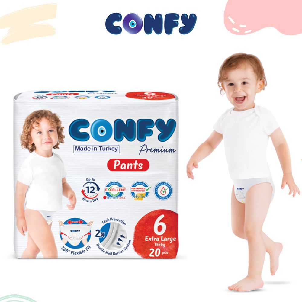 Confy - Premium Diaper Pants - Extra Large Eco Pack Size 6 - 16+kg - 20 Diapers