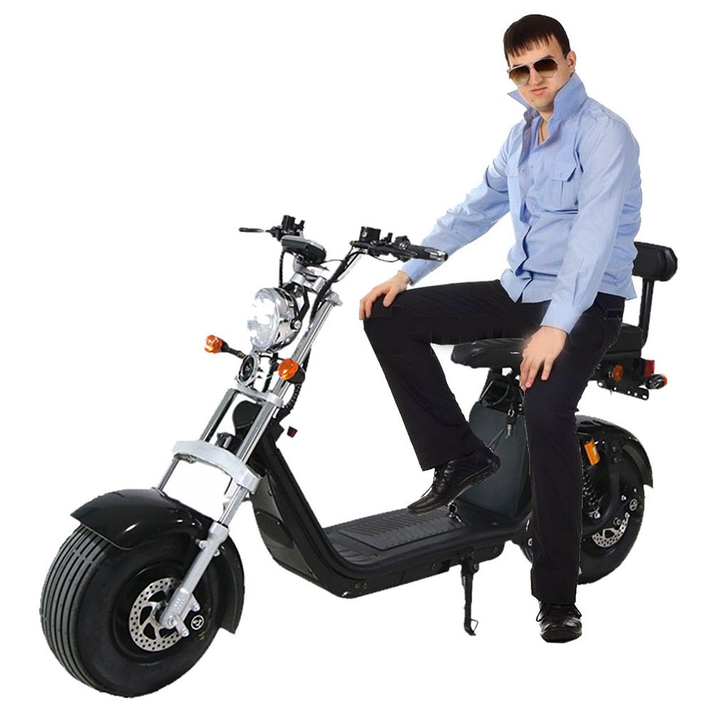 Megawheels - 60V Stylish Groovy Fat Tyre Scooter - Black