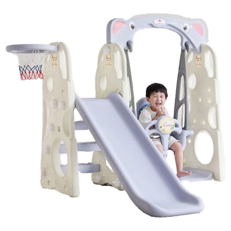 Megastar - Cloudy Kids Slide With Swing - White