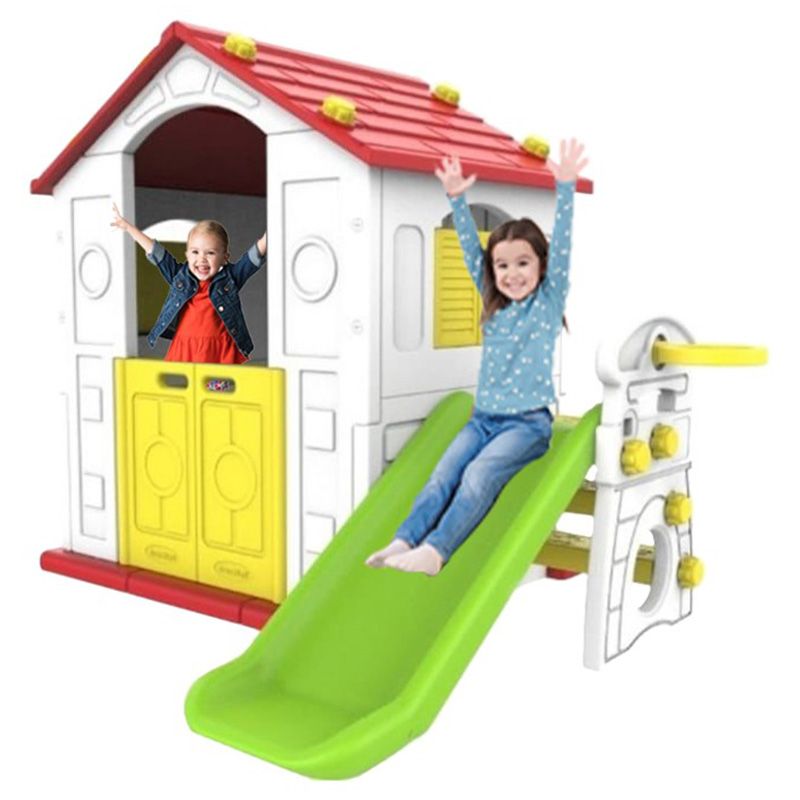 Megastar - Double Fun Sunshine Playhouse w/ Play Shed, Hoops N Slide