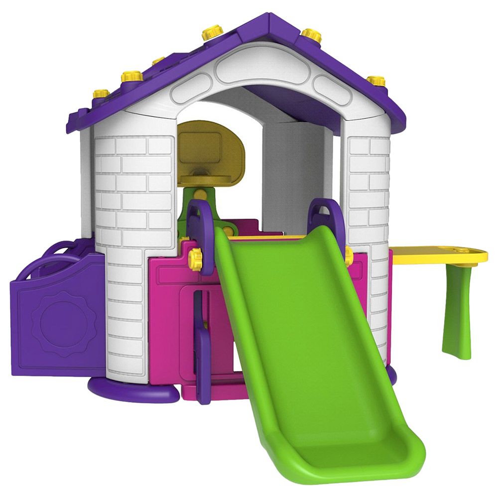 Megastar - Purplish Pink Playhouse W/ Table, Chairs & Slide 