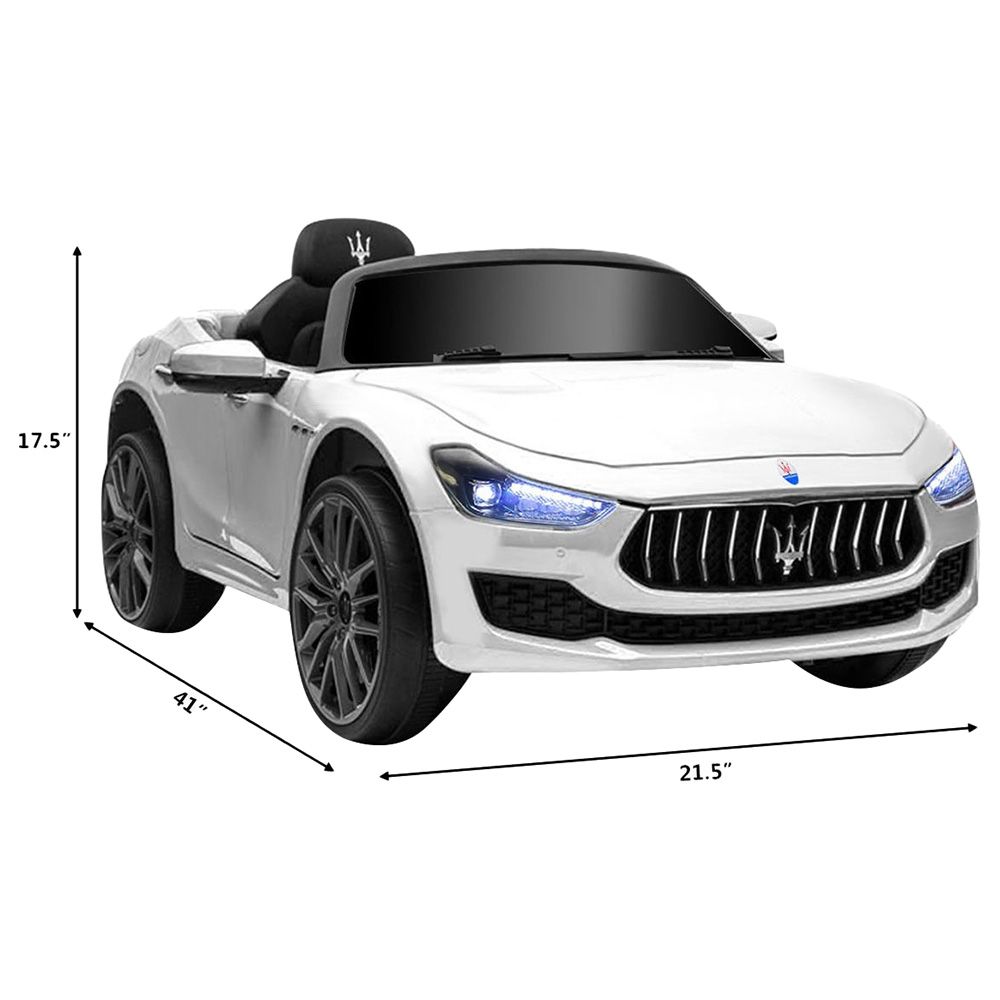 سيارة ماسيراتي لركوب الأطفال 12 فولت من ميجا ستار أبيض