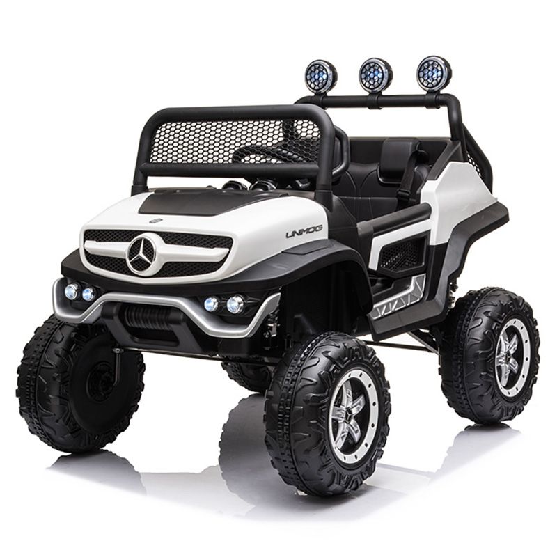 Megastar - Ride On 12V Mercedes Benz Juniors UNIMOG Electric Car - White