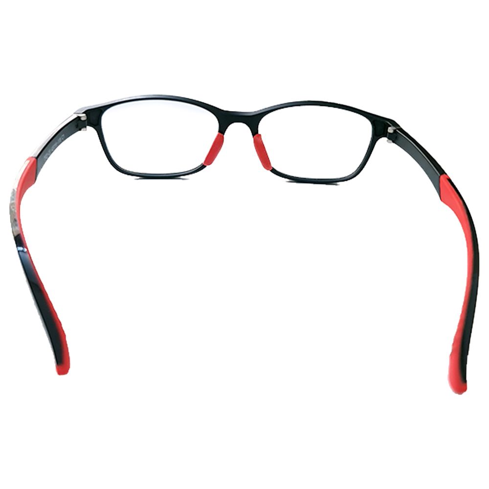 Megastar - Rectangular Blue Light Blocking Eye Glasses - Black/Red