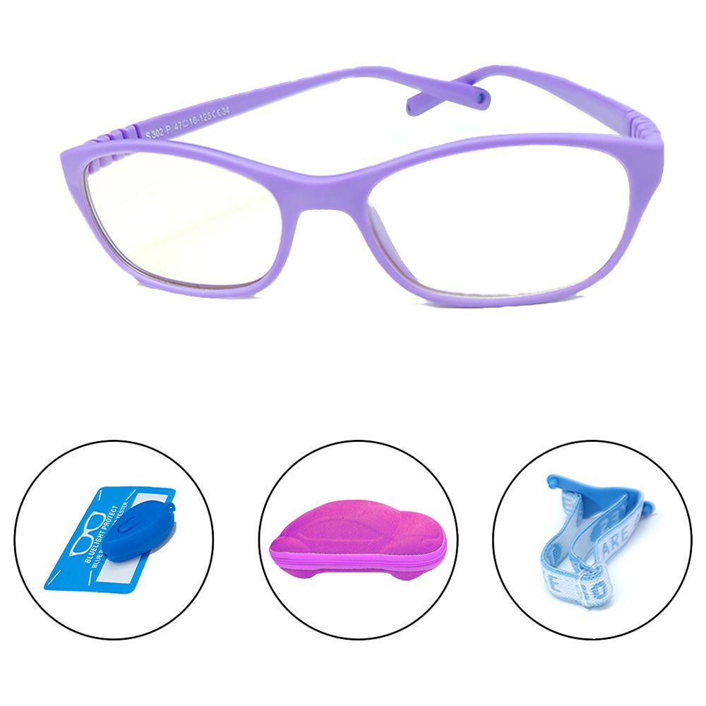 Megastar - Rectangular Blue Light Blocking Eye Glasses - Purple