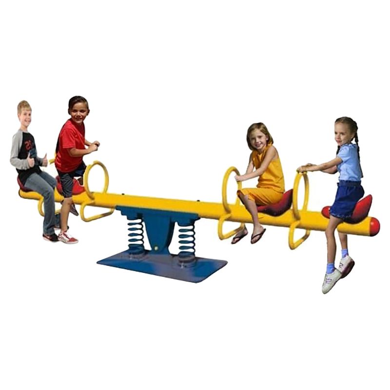 Megastar - Double Springs Happy Metal 4 Seat See Saw, Yellow