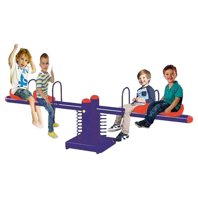 Megastar - Double Springs Happy Metal 4 Seats See Saw - Blue