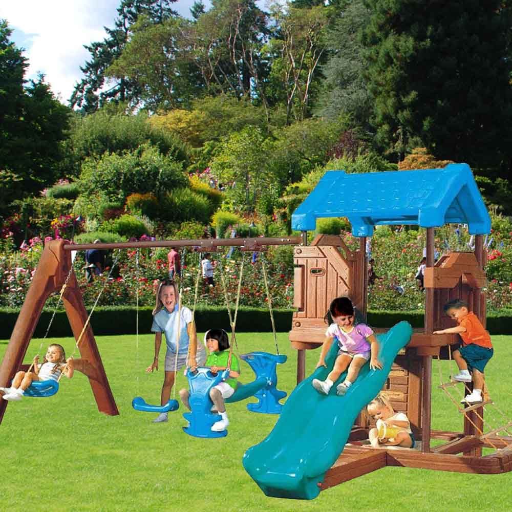 Megastar Tower Play Arena With Swings Slides & Rope Climber