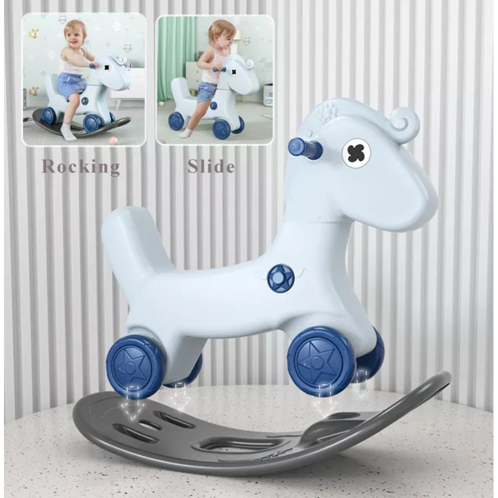 Megastar - My Baby Pony 2-in-1 Rocking Horse Walker Toy - Blue