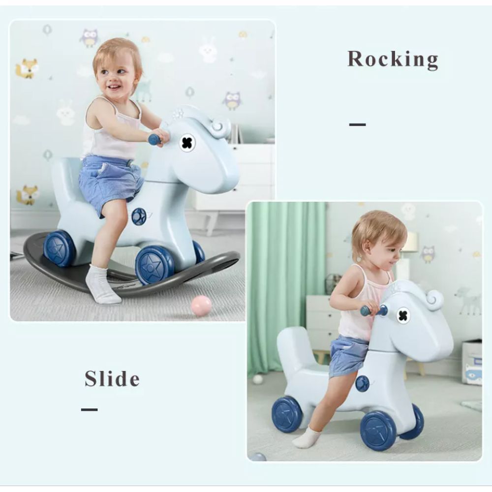 Megastar - My Baby Pony 2-in-1 Rocking Horse Walker Toy - Blue