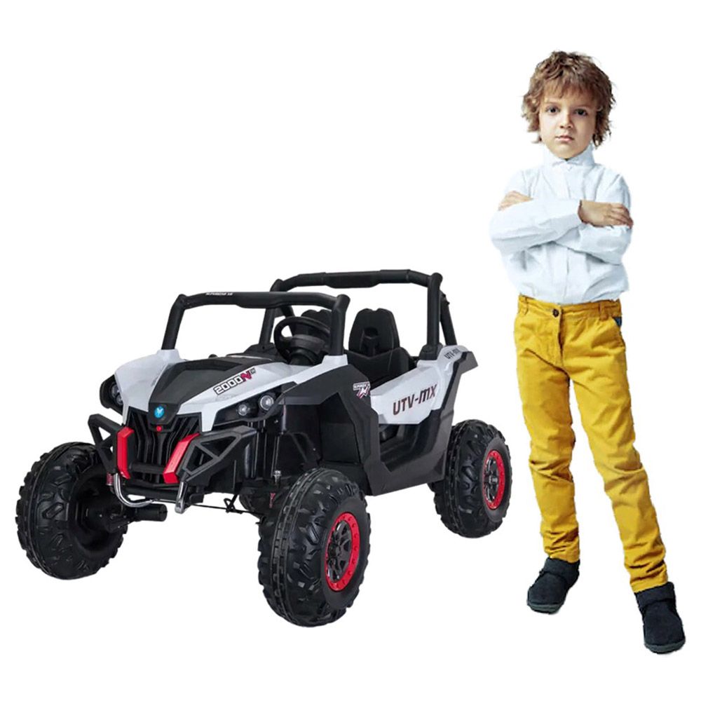 Megastar - Kids Ride-on Electric UTV Beach Buggy Jeep - White