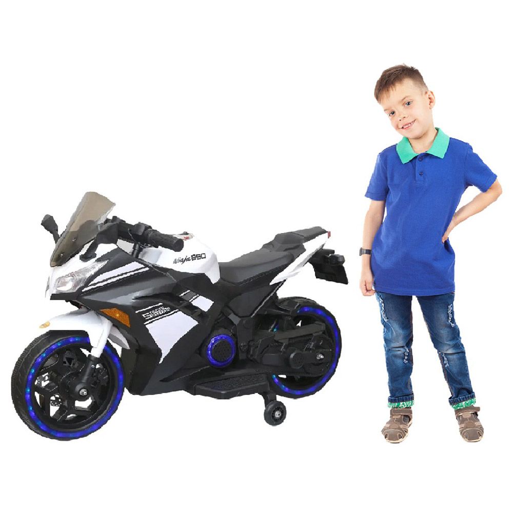 Megastar - Kids Ride-on Speed Triple GX50 Motorcycle 12V - White