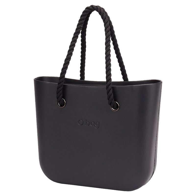 O Bag - Classic w/ Rope Handles Handbag - Black