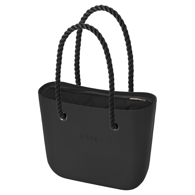 O Bag - Classic w/ Rope Handles Handbag - Black