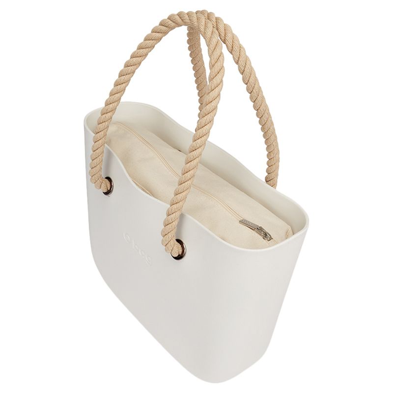 O Bag - Classic w/ Rope Sand Handles Handbag - Latte