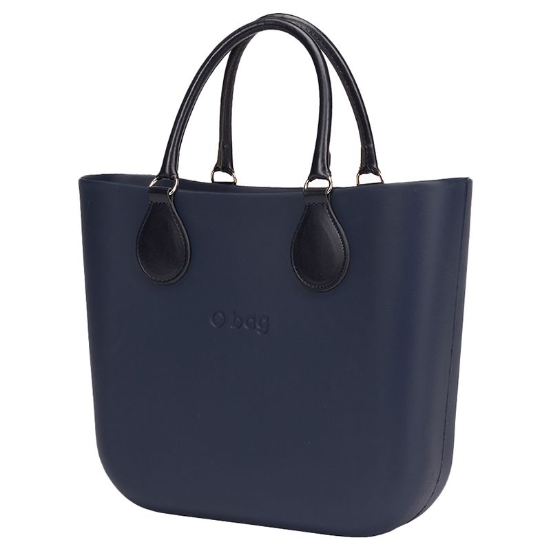 O Bag - Mini w/ Short Tubular Eco Handbag - Navy Blue