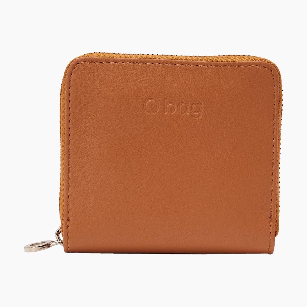 O Bag - O Half Wally Nappa Eco-Leather Zip Mini Wallet In Biscuit