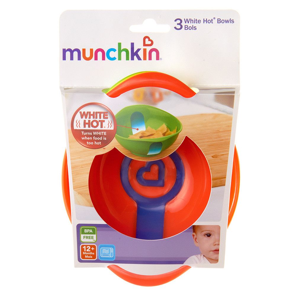 Munchkin - White Hot Toddler Bowls 3pack