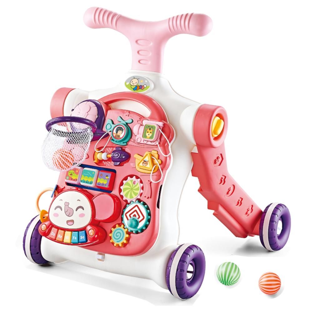 Little Angel - 5-In-1 Baby Musical Activity Stroller & Table - Pink