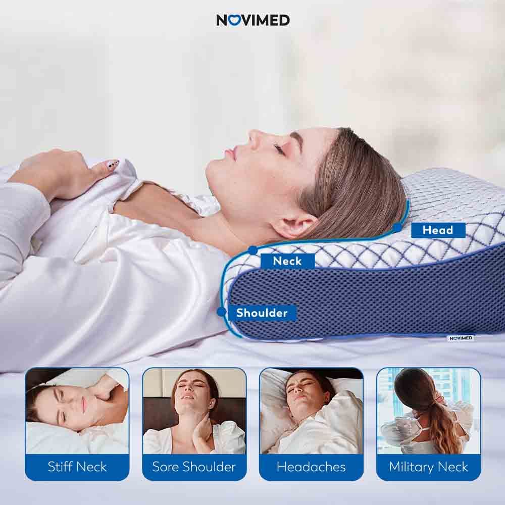 NOVIMED - Orthopedic Cooling Gel Memory Foam Cervical Pillow