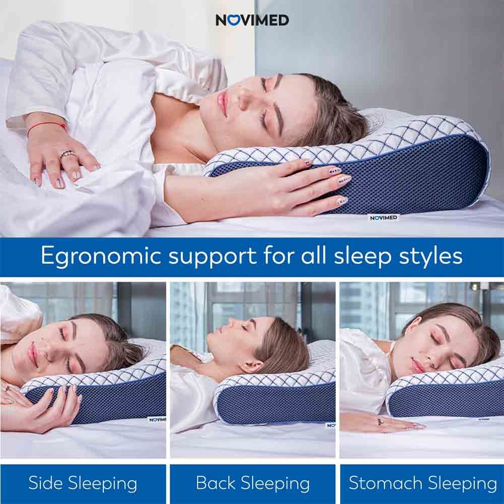 NOVIMED - Orthopedic Cooling Gel Memory Foam Cervical Pillow