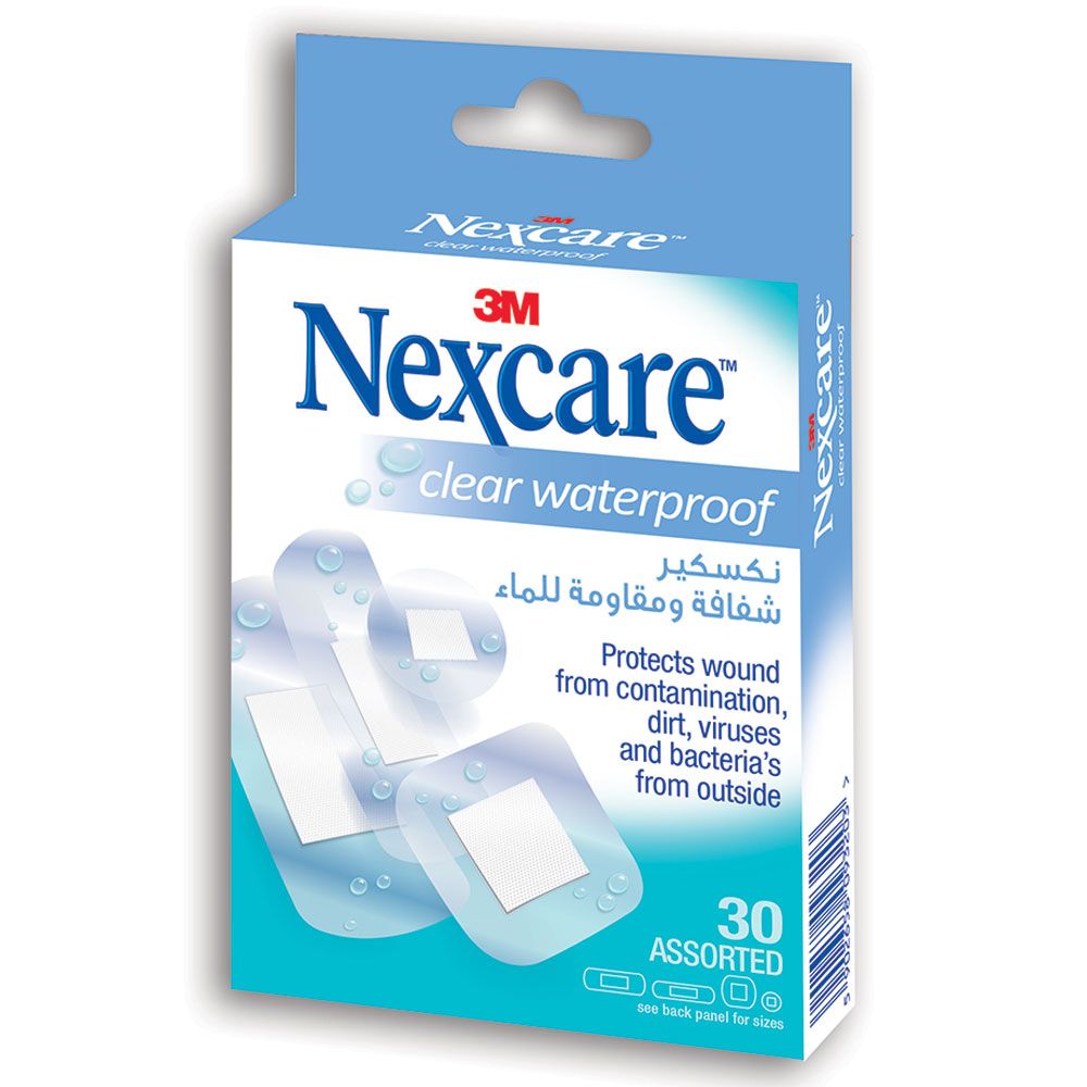 Nexcare - CWP-30 Clear Waterproof Bandages Assorted