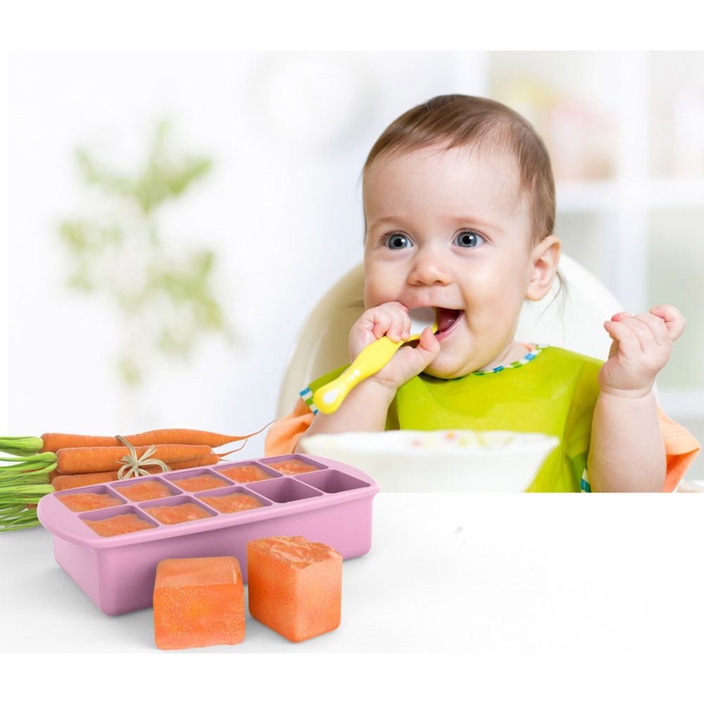 Melii - Silicone Baby Food Freezer Tray - 2 Oz - Pink