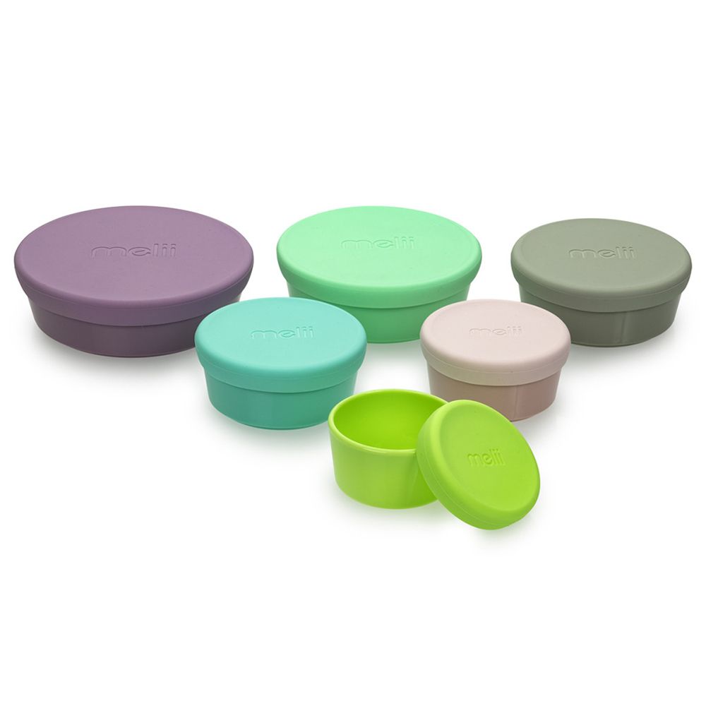 Melii - Stacking & Nesting Containers w/ Silicone Lids - 6pcs