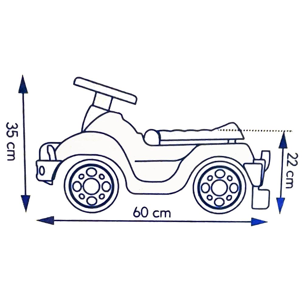 بلاستو - سيارة دفع للأطفال بعجلات لا تصدر صوت - أميرة - 60 سم
