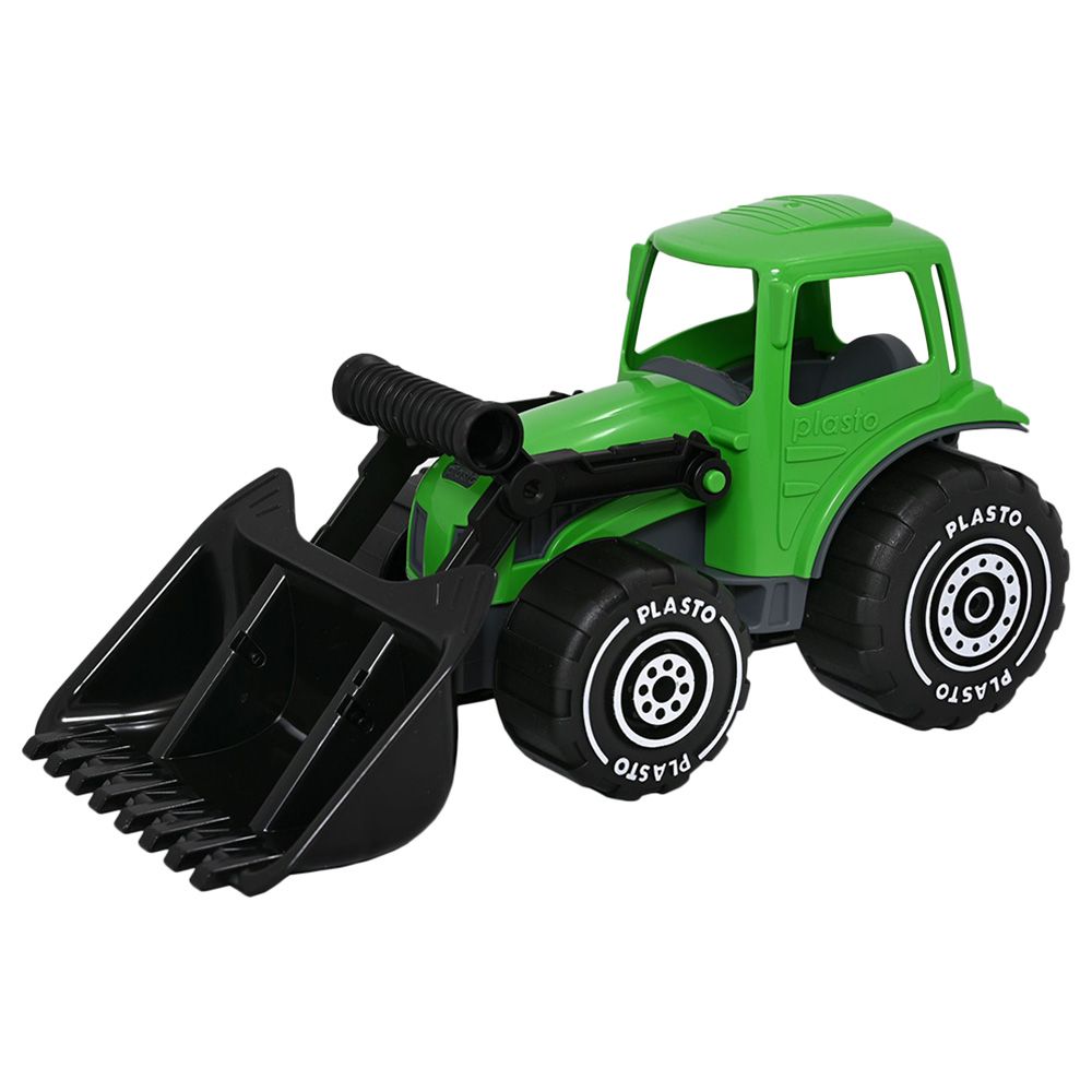 Plasto - Tractor With Frontloader - 32 cm - Green