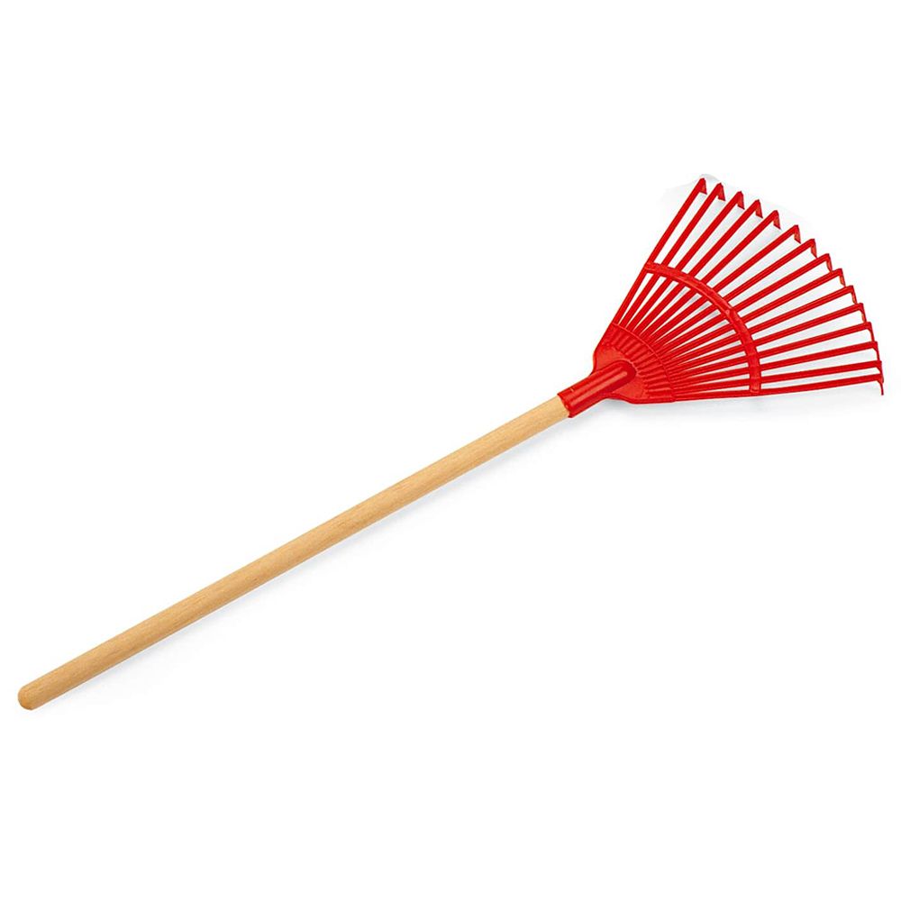 Plasto - Rake With Wooden Handle - 80 cm - Red