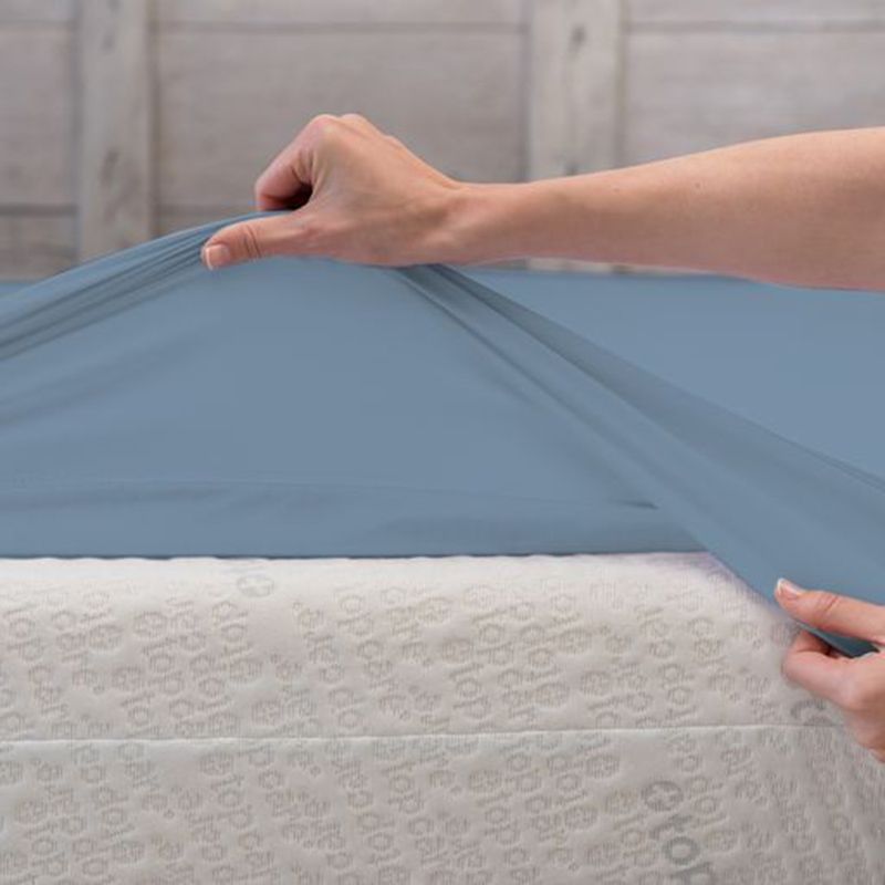 Bsensible - Fitted Sheet & Mattress Protector - 90x200cm - Blue