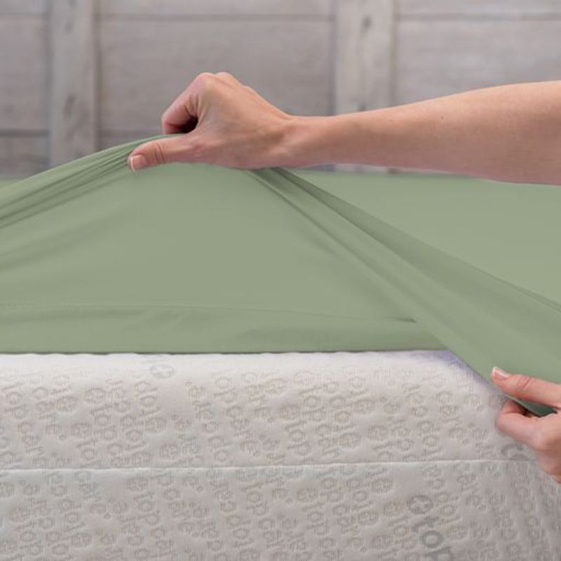 Bsensible - Fitted Sheet & Mattress Protector - 90x200cm - Green