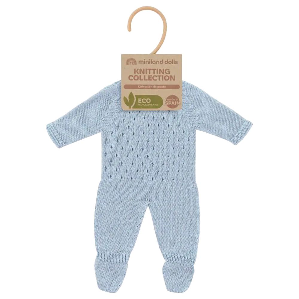 Miniland Baby - Knitted Pyjama For Doll - 38cm - Blue