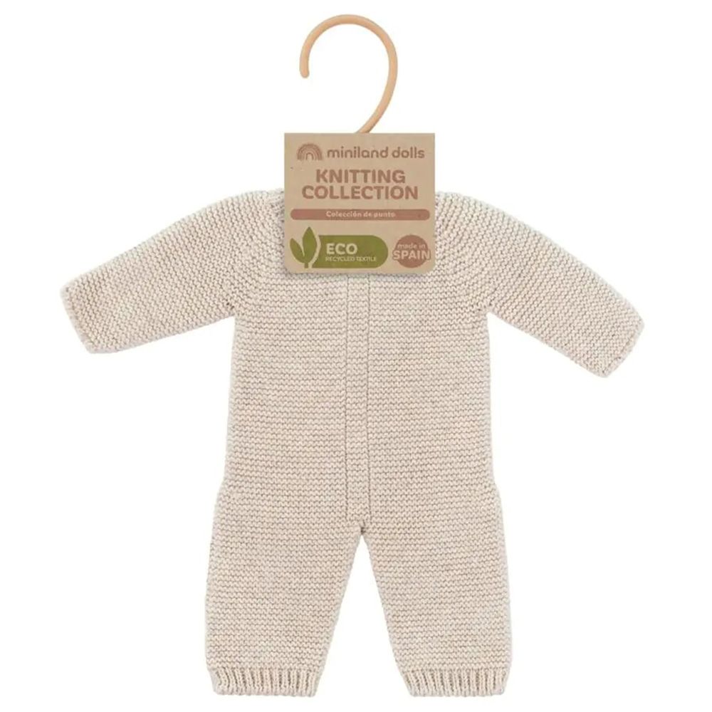 Miniland Baby - Knitted Pajama For Doll - 38cm - Linen