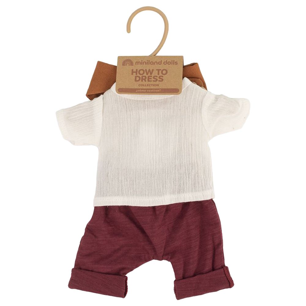 Miniland Baby - Dune Boy Outfit Set For Doll - 32cm - Red/White