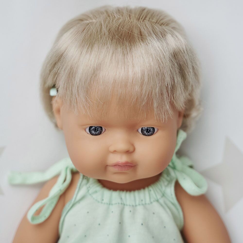 Miniland Baby - Caucasian Girl Doll w/ Hearing Aid - 38cm - White